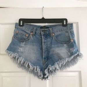 Forever 21 jean shorts cutoff trendy high waisted